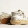 Mid Star da uomo in pelle metallizzata argento con stella avorio