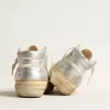 Mid Star da uomo in pelle metallizzata argento con stella avorio