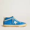 Mid Star da uomo in pelle scamosciata con stella in pelle metallizzata e linguetta sul tallone in pelle Mid Star da uomo in pelle scamosciata con stella in pelle metallizzata e linguetta sul tallone in pelle