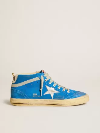 Mid Star da uomo in pelle scamosciata con stella in pelle metallizzata e linguetta sul tallone in pelle Mid Star da uomo in pelle scamosciata con stella in pelle metallizzata e linguetta sul tallone in pelle