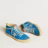 Mid Star da uomo in pelle scamosciata con stella in pelle metallizzata e linguetta sul tallone in pelle Mid Star da uomo in pelle scamosciata con stella in pelle metallizzata e linguetta sul tallone in pelle