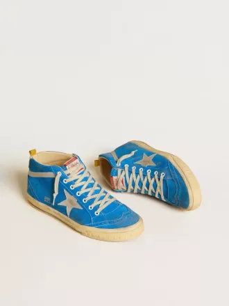 Mid Star da uomo in pelle scamosciata con stella in pelle metallizzata e linguetta sul tallone in pelle Mid Star da uomo in pelle scamosciata con stella in pelle metallizzata e linguetta sul tallone in pelle