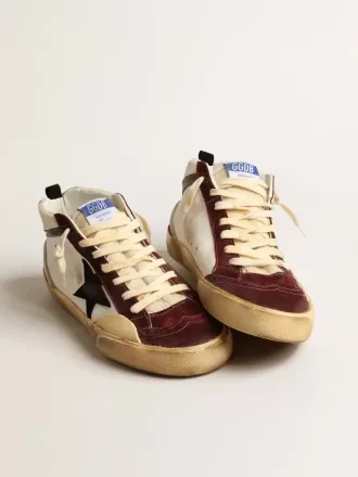 Mid Star in nappa con stella in pelle scamosciata nera e inserti color vino Mid Star in nappa con stella in pelle scamosciata nera e inserti color vino