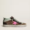 Mid Star in pelle di pony con stampa leopardata e stella in pelle fucsia Mid Star in pelle di pony con stampa leopardata e stella in pelle fucsia