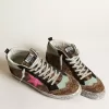 Mid Star in pelle di pony con stampa leopardata e stella in pelle fucsia Mid Star in pelle di pony con stampa leopardata e stella in pelle fucsia
