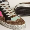 Mid Star in pelle di pony con stampa leopardata e stella in pelle fucsia Mid Star in pelle di pony con stampa leopardata e stella in pelle fucsia