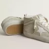 Mid Star in pelle scamosciata grigio chiaro con stella in pelle bianca Mid Star in pelle scamosciata grigio chiaro con stella in pelle bianca