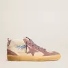 Mid Star LAB da donna in nylon e nappa con stella in camoscio malva