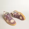 Mid Star LAB da donna in nylon e nappa con stella in camoscio malva