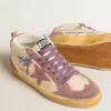 Mid Star LAB da donna in nylon e nappa con stella in camoscio malva