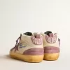 Mid Star LAB da donna in nylon e nappa con stella in camoscio malva
