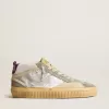 Mid Star LAB in pelle metallizzata argento e mesh con stella traforata Mid Star LAB in pelle metallizzata argento e mesh con stella traforata