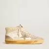 Mid Star LTD con stella in pelle scamosciata perlata e linguetta sul tallone in maglia beige