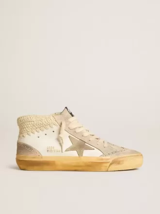 Mid Star LTD con stella in pelle scamosciata perlata e linguetta sul tallone in maglia beige