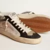Mid Star LTD da uomo in pelle bianca e nera con perle e stella traforata