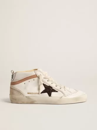 Mid Star LTD in nappa con stella glitterata e dettagli in pelle color nude