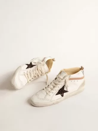 Mid Star LTD in nappa con stella glitterata e dettagli in pelle color nude