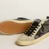 Mid Star LTD in nero glitterato con stella e logo in pelle nera