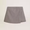 Mini shorts da donna in lana pied-de-poule grigio