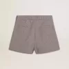 Mini shorts da donna in lana pied-de-poule grigio