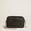 Mini Star Bag in pelle nera con stella tono su tono Mini Star Bag in pelle nera con stella tono su tono