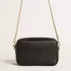 Mini Star Bag in pelle nera con stella tono su tono Mini Star Bag in pelle nera con stella tono su tono