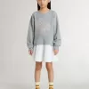 Miniabito grigio e bianco da bambina