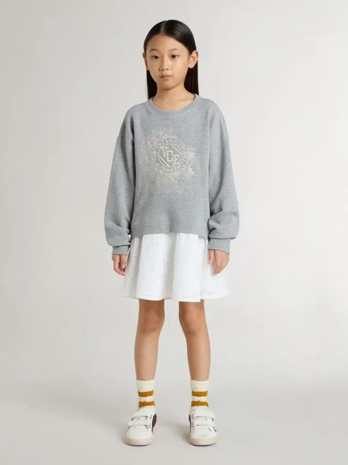 Miniabito grigio e bianco da bambina
