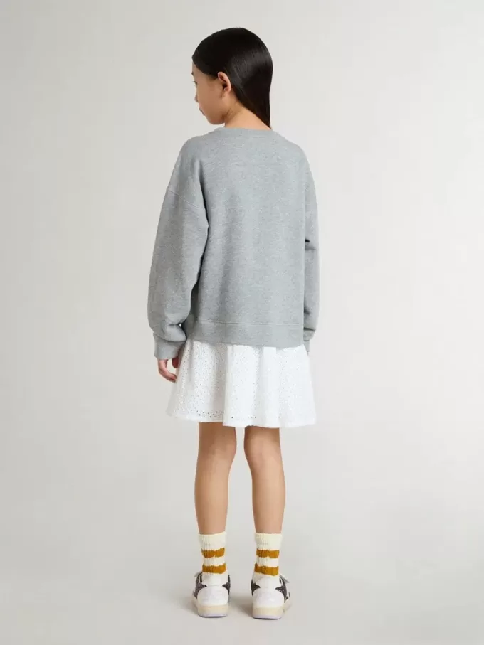 Miniabito grigio e bianco da bambina