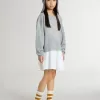 Miniabito grigio e bianco da bambina