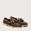 Mocassini Cruise da donna in pelle marrone scuro lucida con lacci da trekking grigio tortora Mocassini Cruise da donna in pelle marrone scuro lucida con lacci da trekking grigio tortora