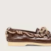Mocassini Cruise da donna in pelle marrone scuro lucida con lacci da trekking grigio tortora Mocassini Cruise da donna in pelle marrone scuro lucida con lacci da trekking grigio tortora