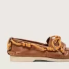 Mocassini da donna Cruise in pelle color tabacco con lacci da trekking arancioni Mocassini da donna Cruise in pelle color tabacco con lacci da trekking arancioni
