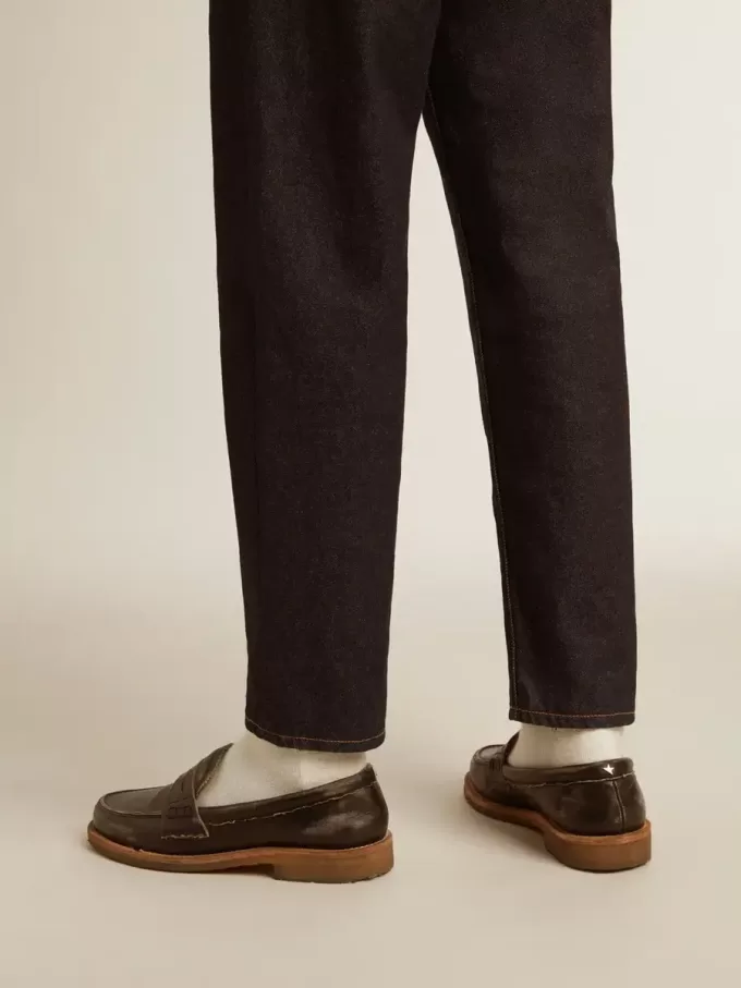 Mocassini Jerry da uomo in pelle nera