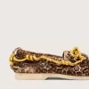 Mocassino Cruise da donna in pelle di pony con stampa leopardata e lacci da trekking gialli Mocassino Cruise da donna in pelle di pony con stampa leopardata e lacci da trekking gialli
