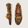 Mocassino Cruise da donna in pelle di pony con stampa leopardata e lacci da trekking gialli Mocassino Cruise da donna in pelle di pony con stampa leopardata e lacci da trekking gialli