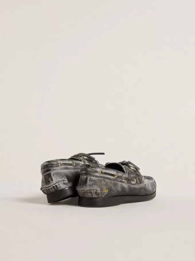 Mocassino Cruise Teen in pelle nera effetto invecchiato Mocassino Cruise Teen in pelle nera effetto invecchiato