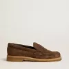 Mocassino Jerry da donna in pelle scamosciata grigio tortora Mocassino Jerry da donna in pelle scamosciata grigio tortora