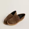 Mocassino Jerry da donna in pelle scamosciata grigio tortora Mocassino Jerry da donna in pelle scamosciata grigio tortora