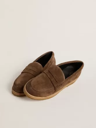 Mocassino Jerry da donna in pelle scamosciata grigio tortora