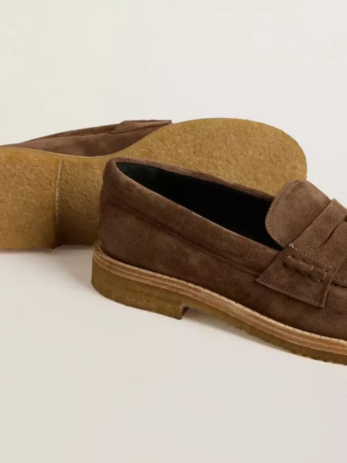 Mocassino Jerry da donna in pelle scamosciata grigio tortora Mocassino Jerry da donna in pelle scamosciata grigio tortora