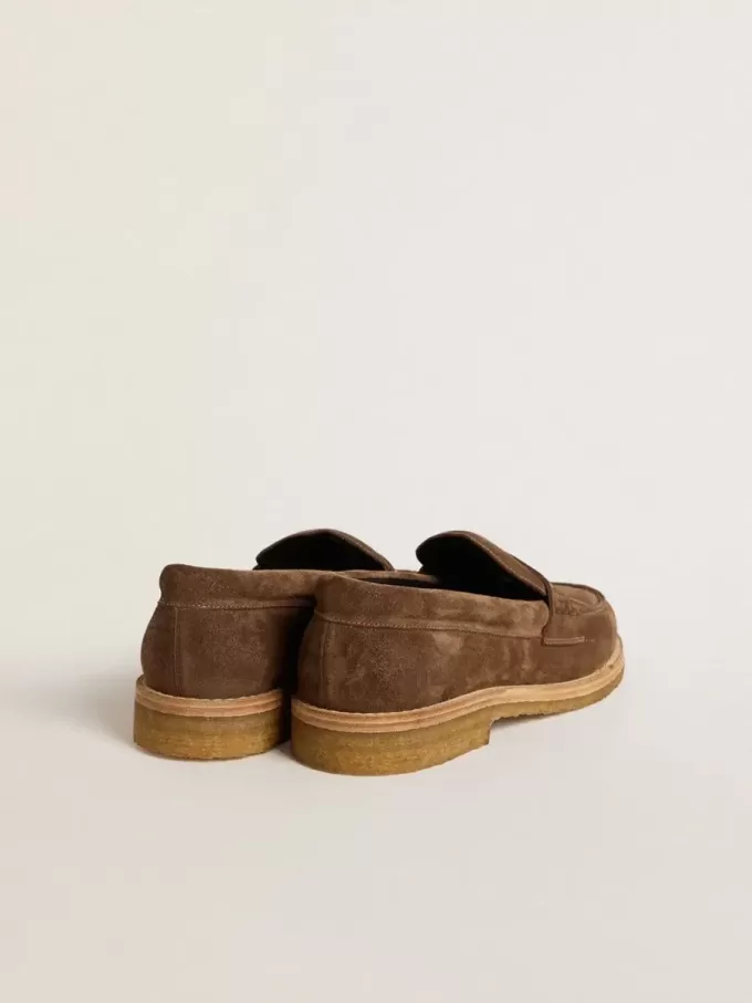 Mocassino Jerry da donna in pelle scamosciata grigio tortora Mocassino Jerry da donna in pelle scamosciata grigio tortora
