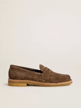 Mocassino Jerry da uomo in pelle scamosciata grigio tortora Mocassino Jerry da uomo in pelle scamosciata grigio tortora