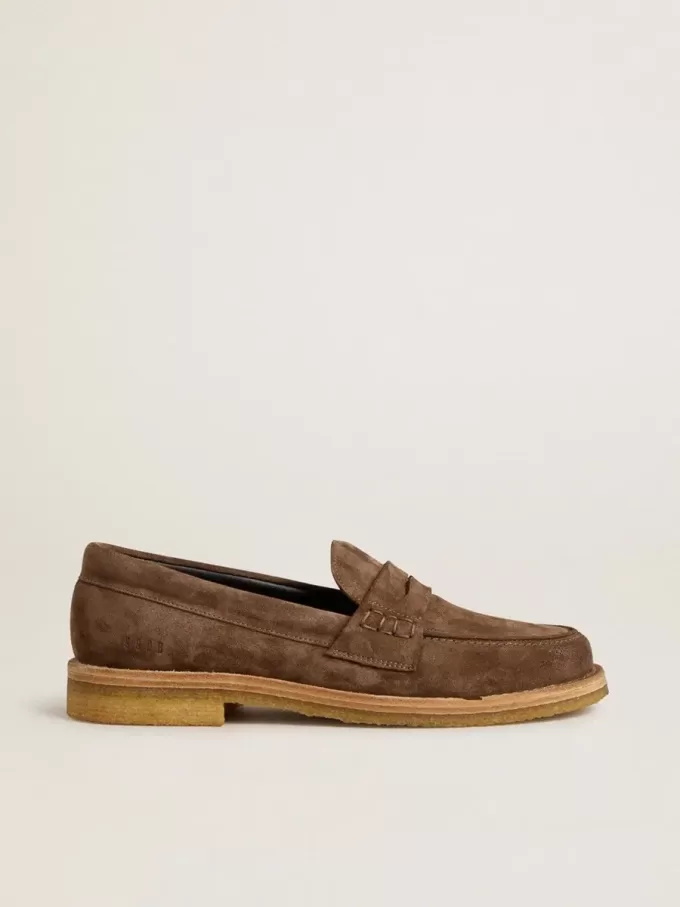 Mocassino Jerry da uomo in pelle scamosciata grigio tortora