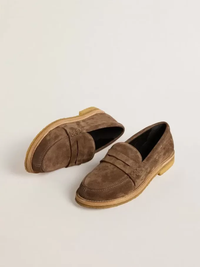 Mocassino Jerry da uomo in pelle scamosciata grigio tortora
