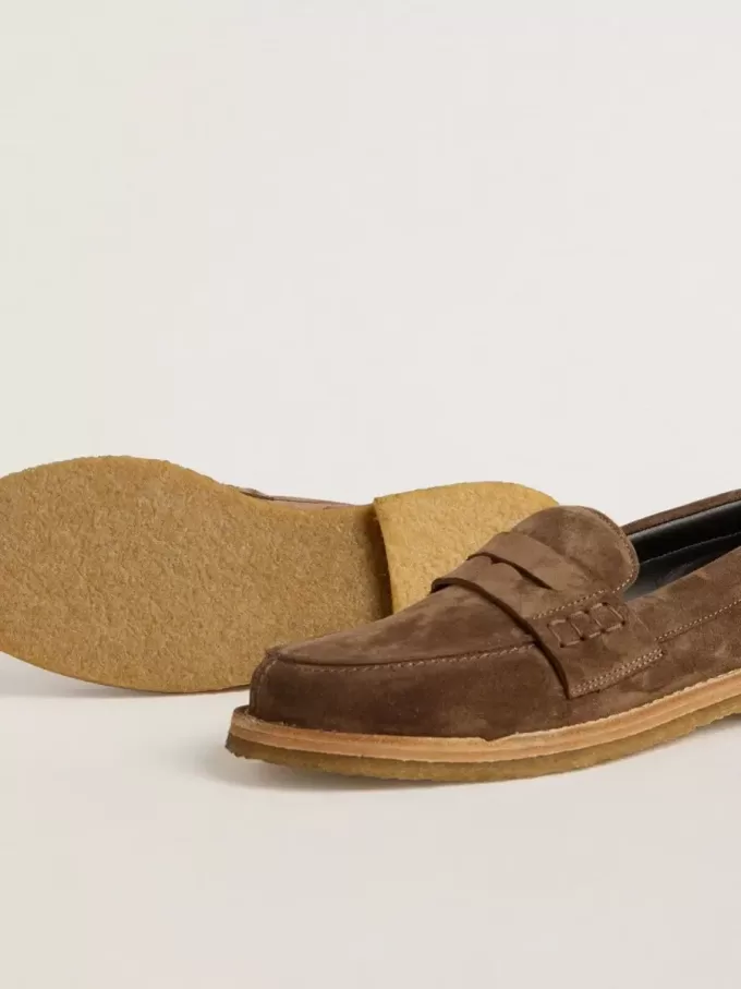 Mocassino Jerry da uomo in pelle scamosciata grigio tortora