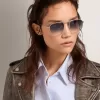 Modello aviator Sunframe Roger con montatura argento