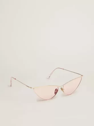 Montatura da sole stile cat-eye con telaio e lenti rosa Montatura da sole stile cat-eye con telaio e lenti rosa