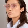 Montatura da sole stile cat-eye con telaio e lenti rosa Montatura da sole stile cat-eye con telaio e lenti rosa