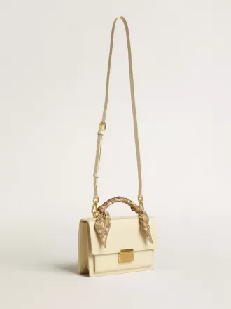 Borsa Venezia in pelle color burro con foulard in seta
